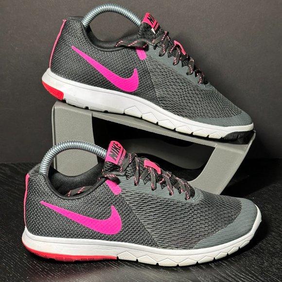 Nike Flex Sneakers / Running Shoes - Size 7.5 - Black & Pink - 844729-002 - Picture 1 of 8